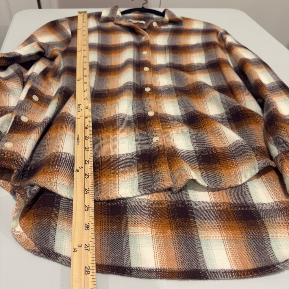 Madewell Flannel Oversized Ex-Boyfriend Button Down Shirt in Bickett Plaid Sz S - Picture 13 of 15